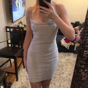 Silver/ grey bodycon dress with strappy back